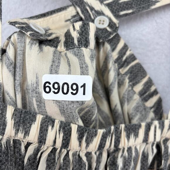 J.CREW Top 6 Ikat Print Ruffle Flounce Sleeveless Boho Beach Cotton Gray - Picture 13 of 13